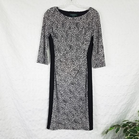 Lauren Ralph Lauren Dresses & Skirts - Ralph Lauren Women's Black Color Block Knee Length Dress